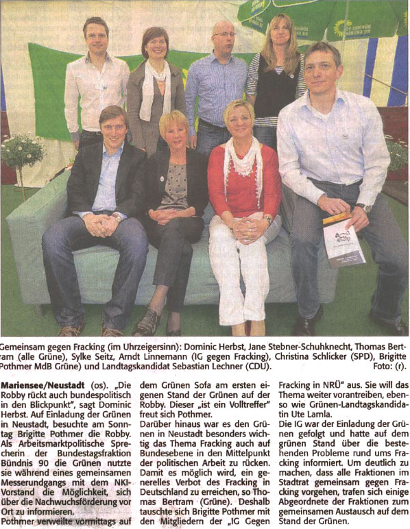 Auf der Robby geht es gemeinsam gegen Fracking