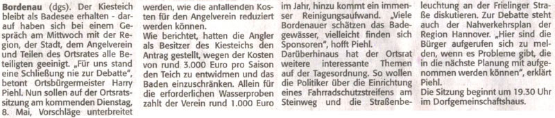 Kiesteich soll Badesee bleiben