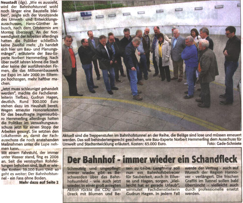 Der Bahnhofstunnel: Ein Fass ohne Boden