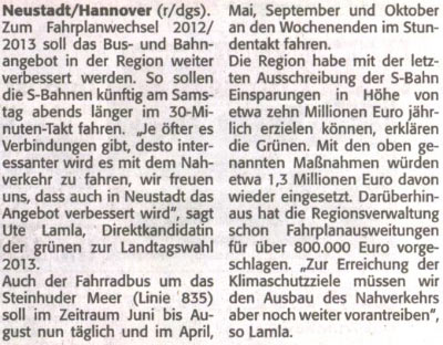 Lamla will das Bus- und Bahnangebot verbessern (Text)