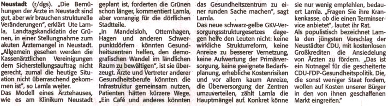 Lamla: In den Drfern wren Gesundheitszentren "eine runde Sache"