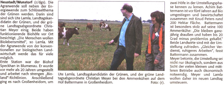 Agrarwende ist Schl�sselthema der Gr�nen