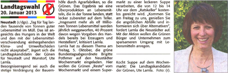 "Teller statt Tonne": Lamla kocht Suppe auf dem Wochenmarkt