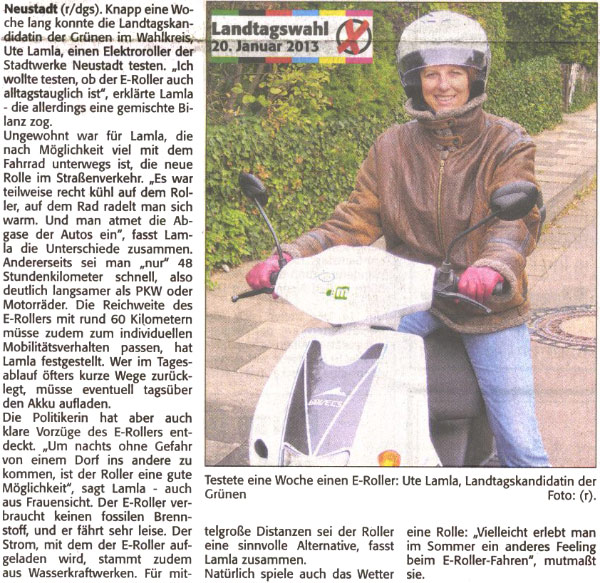 Gemischte Bilanz: Ute Lamla nimmt E-Roller unter die Lupe (Text und Bild)