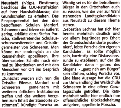 CDU: Diskussionsrunde der Landtagskandidaten (Text)