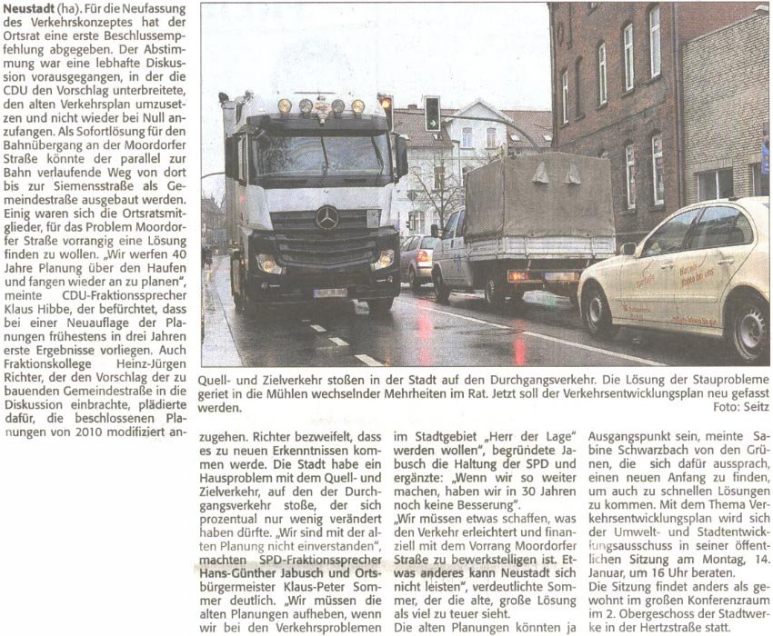 Erste Weiche fr einen neuen Verkehrsentwicklungsplan gestellt (Text und Bild)