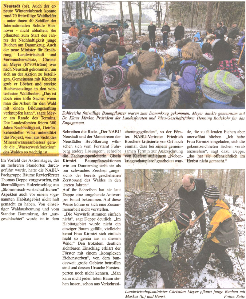 Auch Minister Meyer pflanzt Bume fr nachhaltigen Wald (Bild und Text)