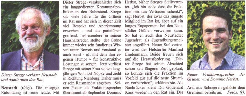Strege gibt sein Ratsmandat ab - Herbst wird neuer Sprecher (Bild und Text)