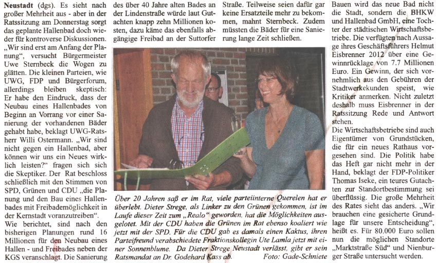 Ob Rathaus oder neues Hallenbad: Hat die Politik noch das Heft in der Hand? (Bild und Text)