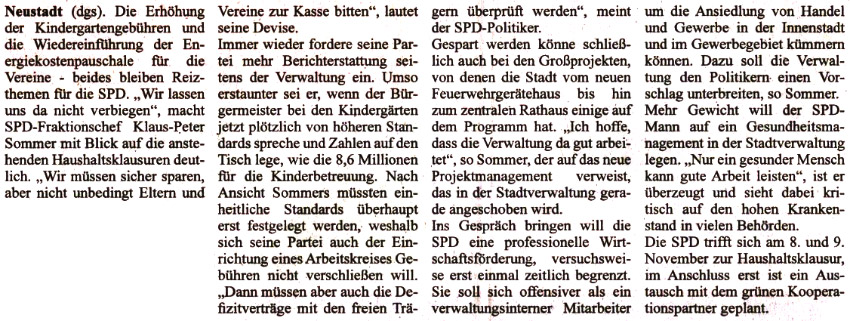 "Wir mssen sparen, aber nicht unbedingt Eltern und Vereine zur Kasse bitten (Text)