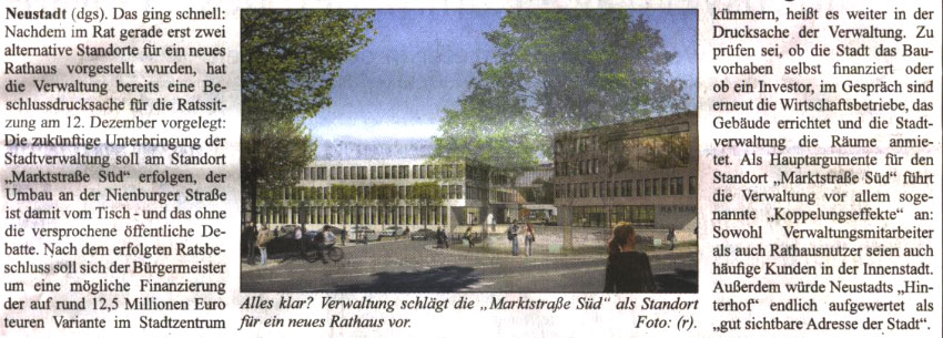 Standortentscheidung im Schnellverfahren (Bild und Text)