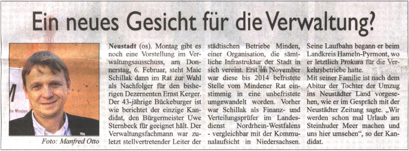 Ein neues Gesicht fr die Verwaltung ? (Bild und Text)