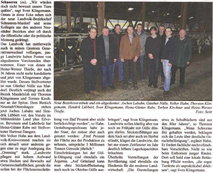 Mit neuen Bezirksvorstnden gegen berholte Vorstellungen von Landwirtschaft (Bild und Text)