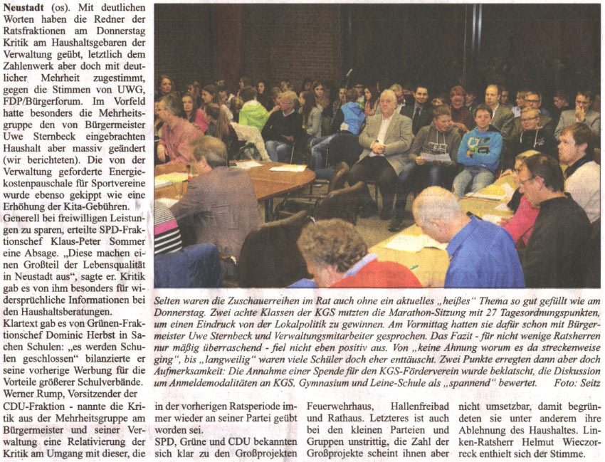 Deutliche Kritik fr Sternbeck aus allen Lagern (Bild und Text)