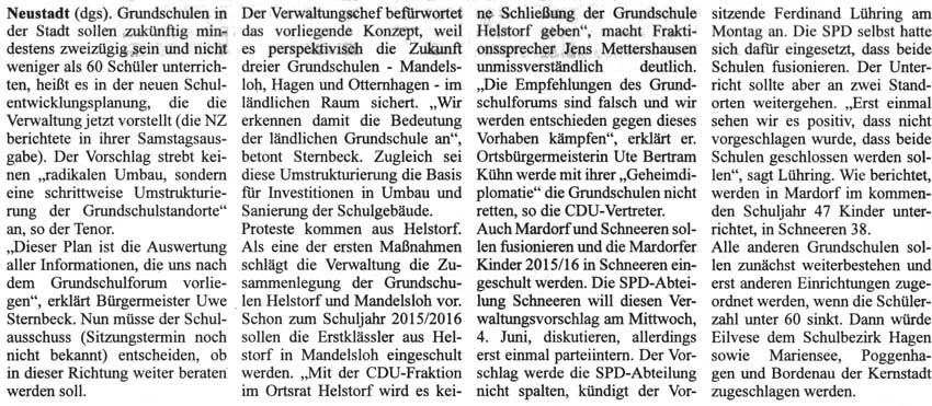 Schrittweise Reform der Grundschulen (Text)