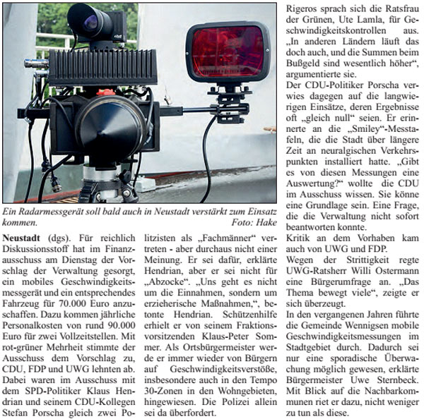 Rot-Grn fr mehr Radar (Text und Bild)