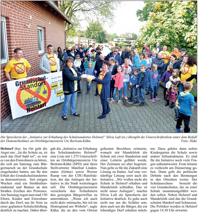 150 Brger marschieren fr Erhalt des Schulstandortes (Text und Bild)