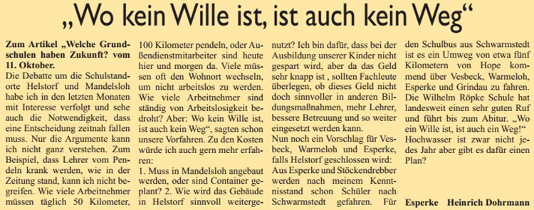 Wo kein Wille ist, da ist auch kein Weg (Text)