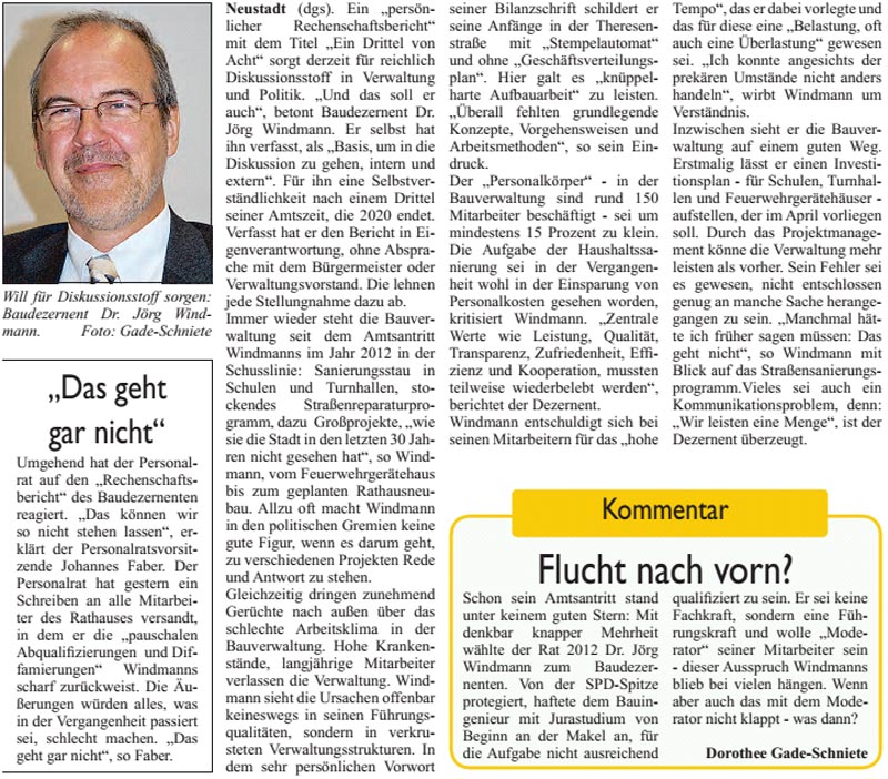 Bilanz des Baudezernenten sorgt fr Wirbel im Rathaus (Text und Bild)