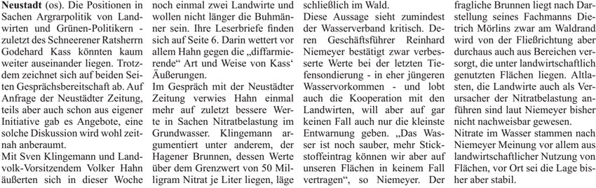 Landwirte und Grne streiten weiter - Positionen noch vereinbar? (Nur Text)