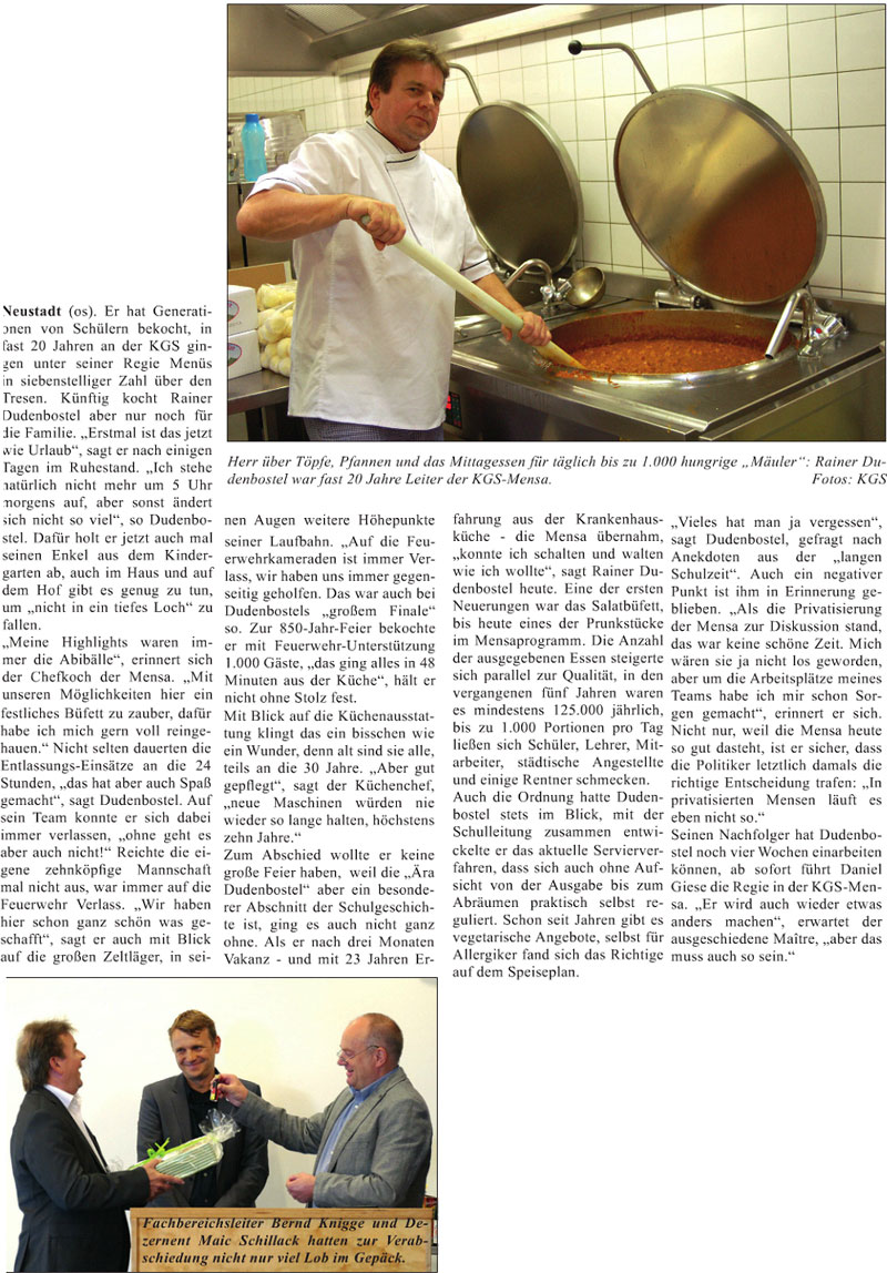 Der Matre hngt die Kochschrze an den Nagel (Text und Bilder)