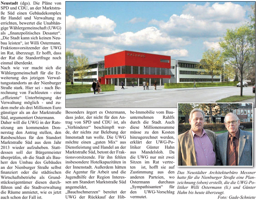 UWG: Die Stadt kann sich keinen Rathaus-Neubau leisten (Bilder und Text)