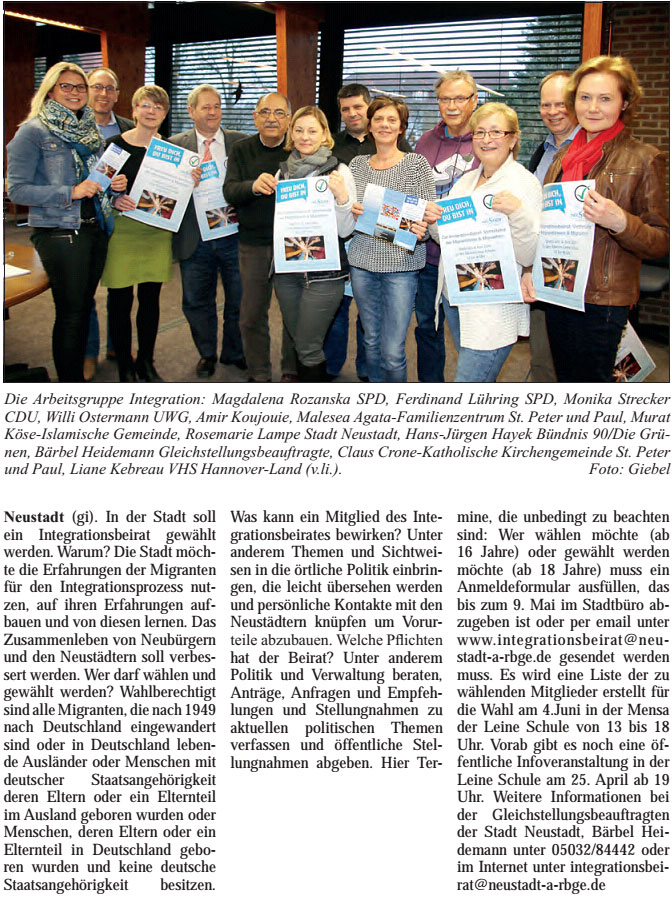 Integrationsbeirat wird gewhlt (Bild und Text)