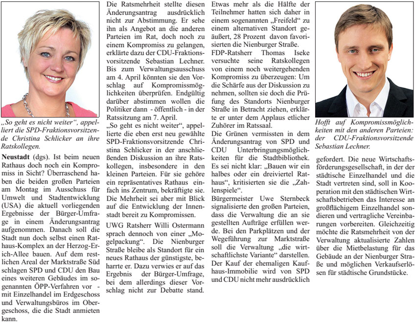 Neues Rathaus: Ist doch noch<BR>ein Kompromiss in Sicht? (Bilder und Text)