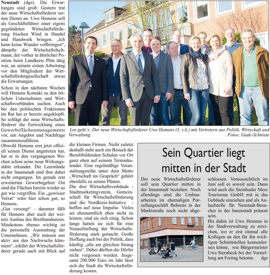 Neuer Wirtschaftsfrderer soll frischen Wind in Handel und Handwerk bringen (Bild und Text)