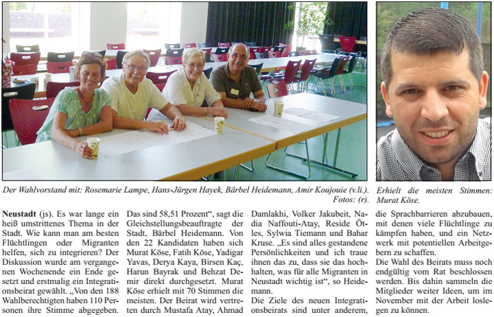 Der Integrationsbeirat steht (Bilder und Text)