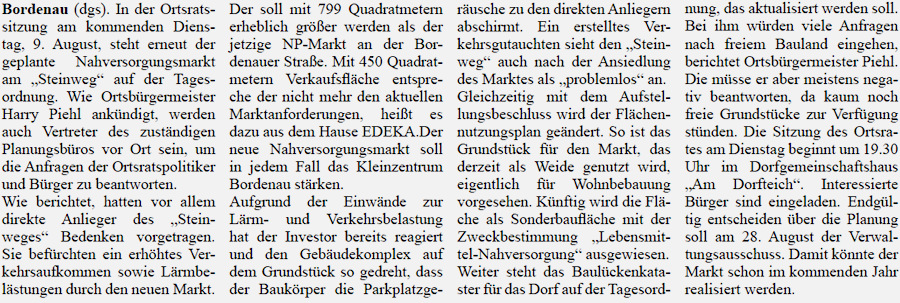 Neuer NP-Markt am Steinweg steht noch einmal zur Debatte (Bild und Text)