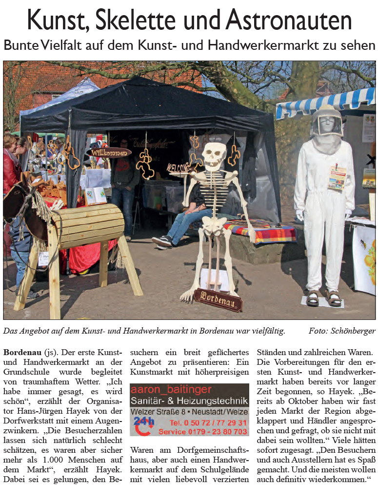 Kunst, Skelette und Astronauten (Text und Bild)