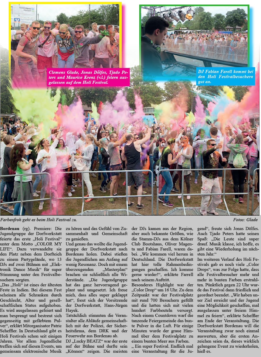 Festivalplatz - ein buntes Meer der Farben (Bilder und Text)