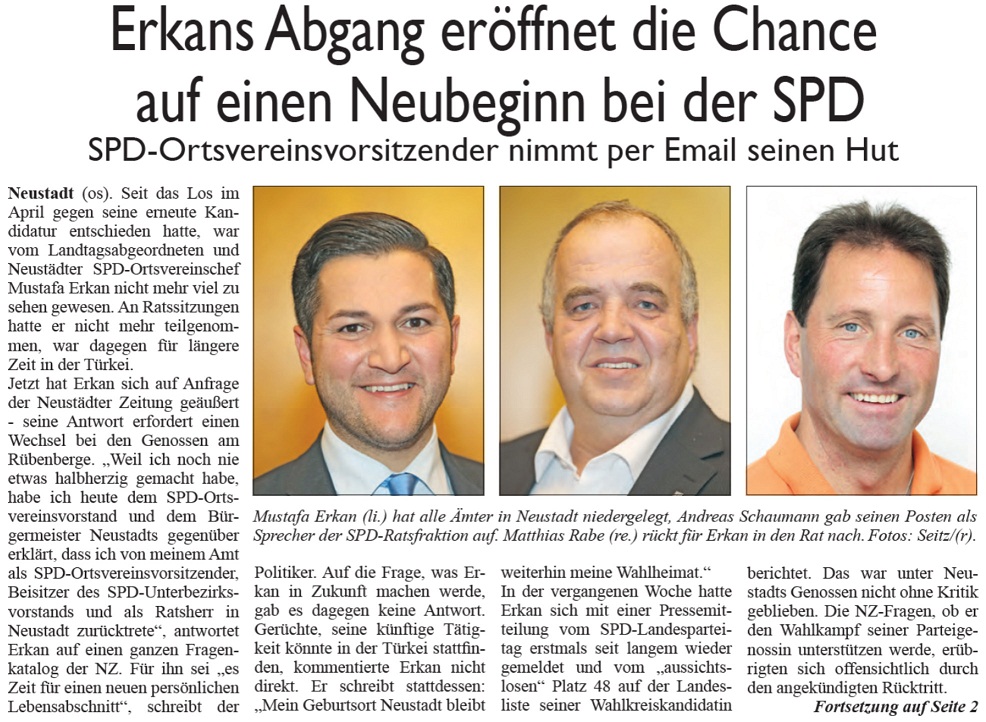 Erkans Abgang erffnet die Chance auf einen Neubeginn bei der SPD