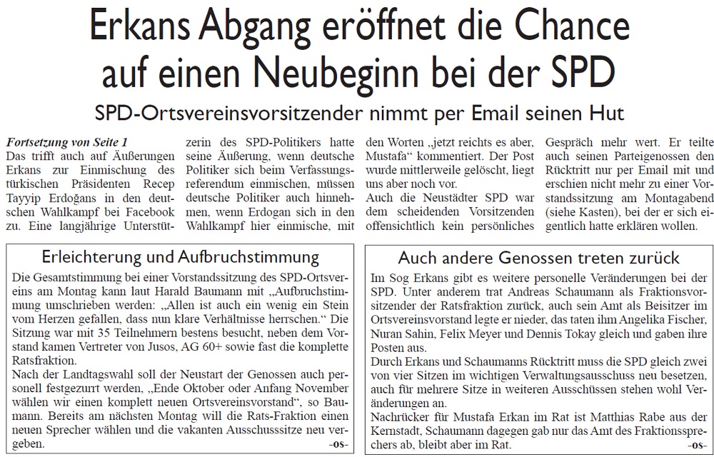 Erkans Abgang erffnet die Chance auf einen Neubeginn bei der SPD