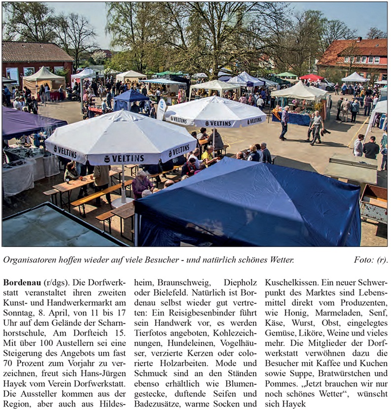 ber 100 Aussteller kommen zum Kunst- und Handwerkermarkt (Bild und Text)