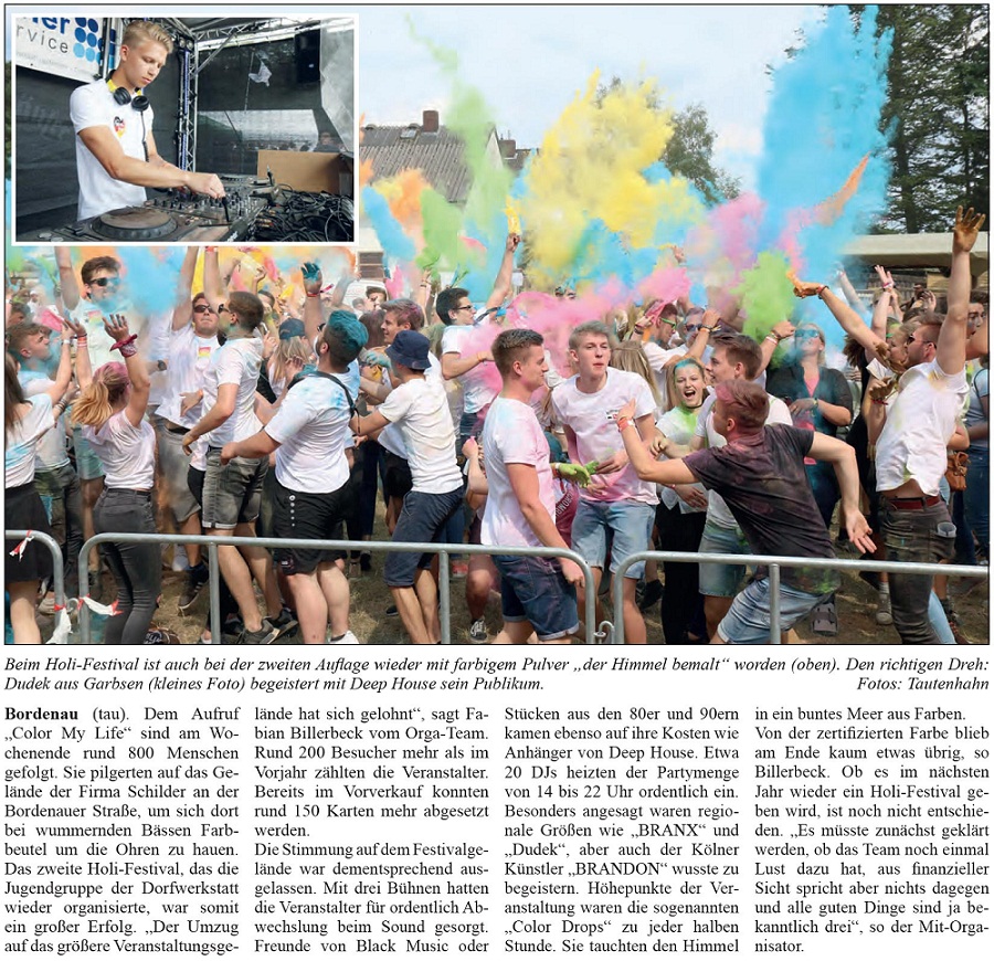 Buntes Treiben zu wummernden Bssen (Bild und Text)