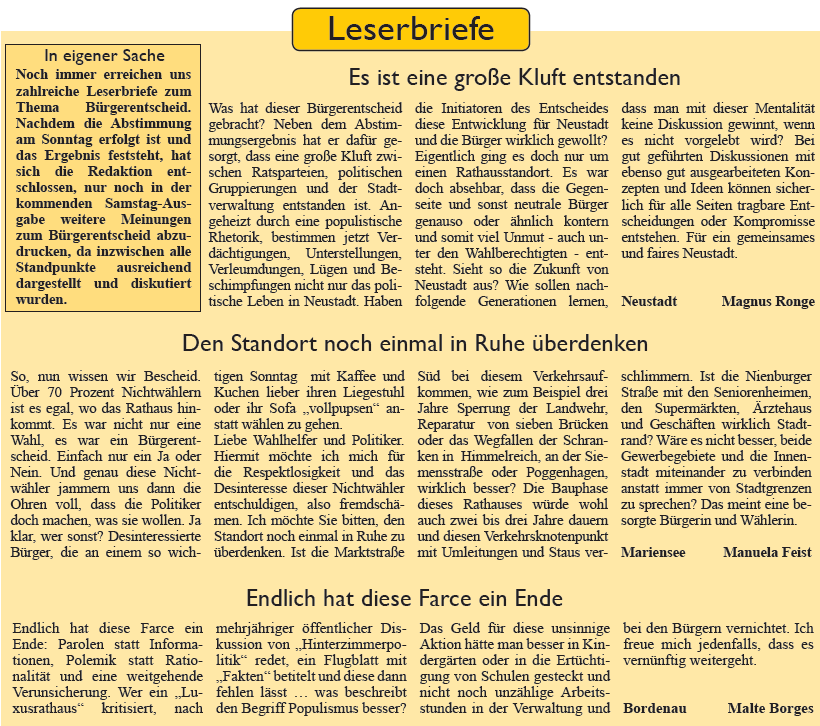 Leserbriefe (Text)
