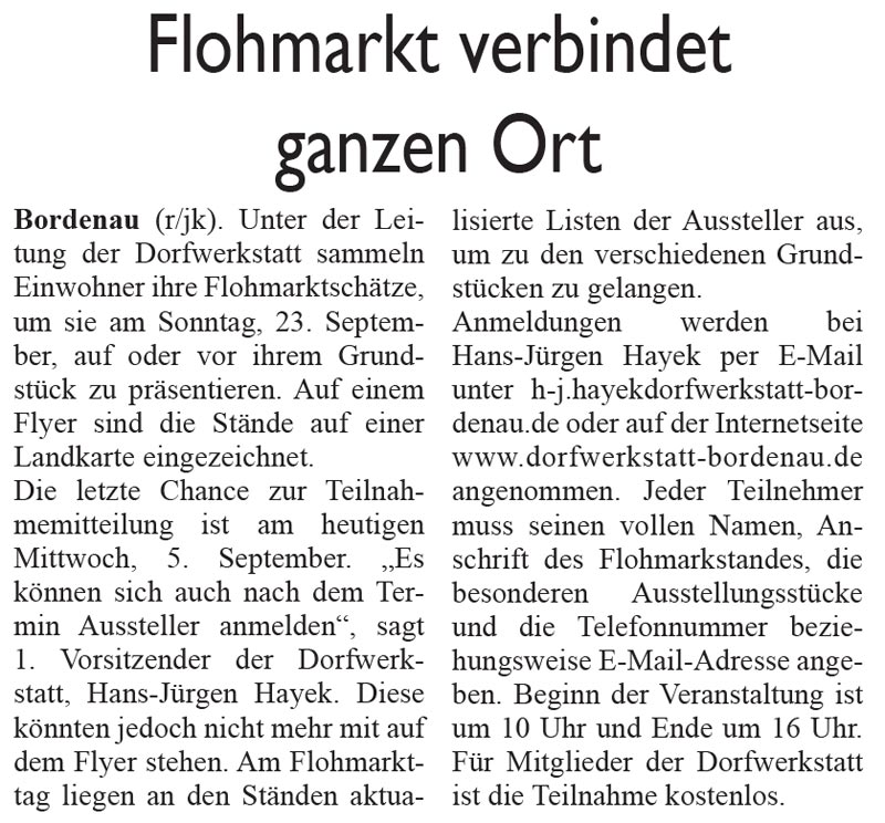 Flohmarkt verbindet ganzen Ort