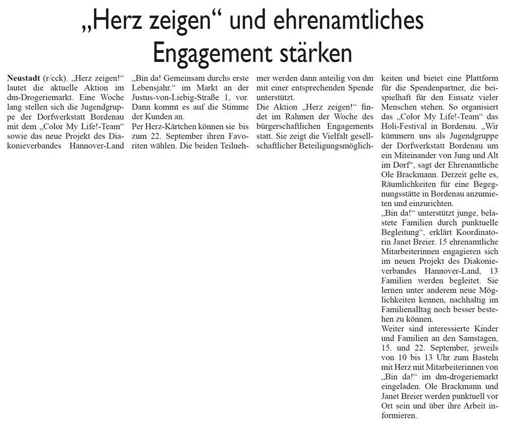 Herz Zeigen und ehrenamtliches Engagement strken (Test)