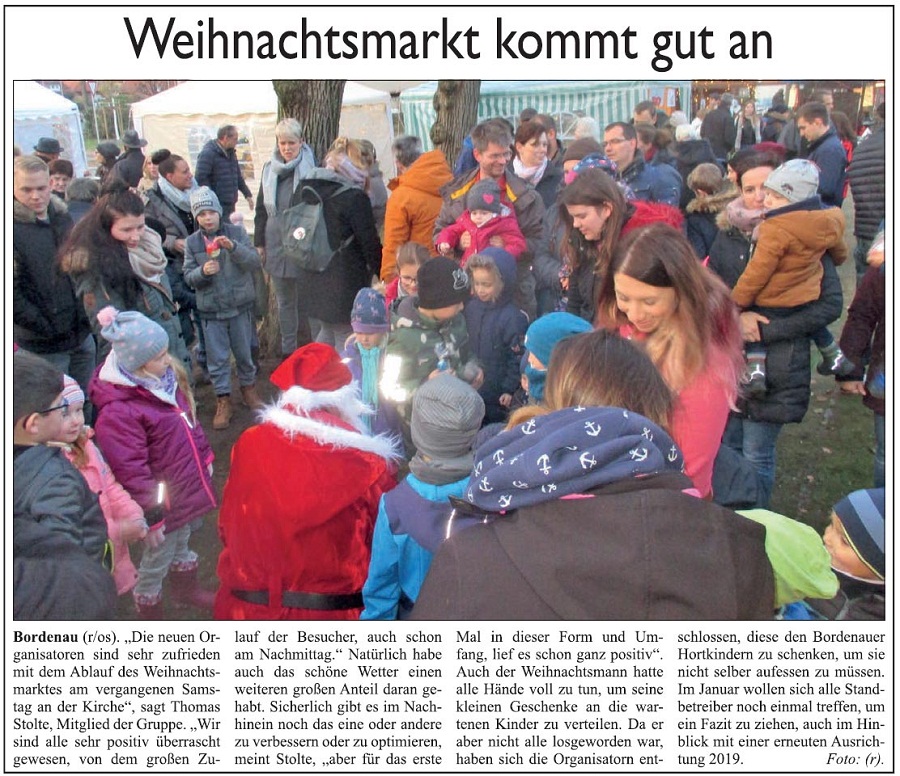 Weihnachtsmann kommt gut an (Text und Bild)