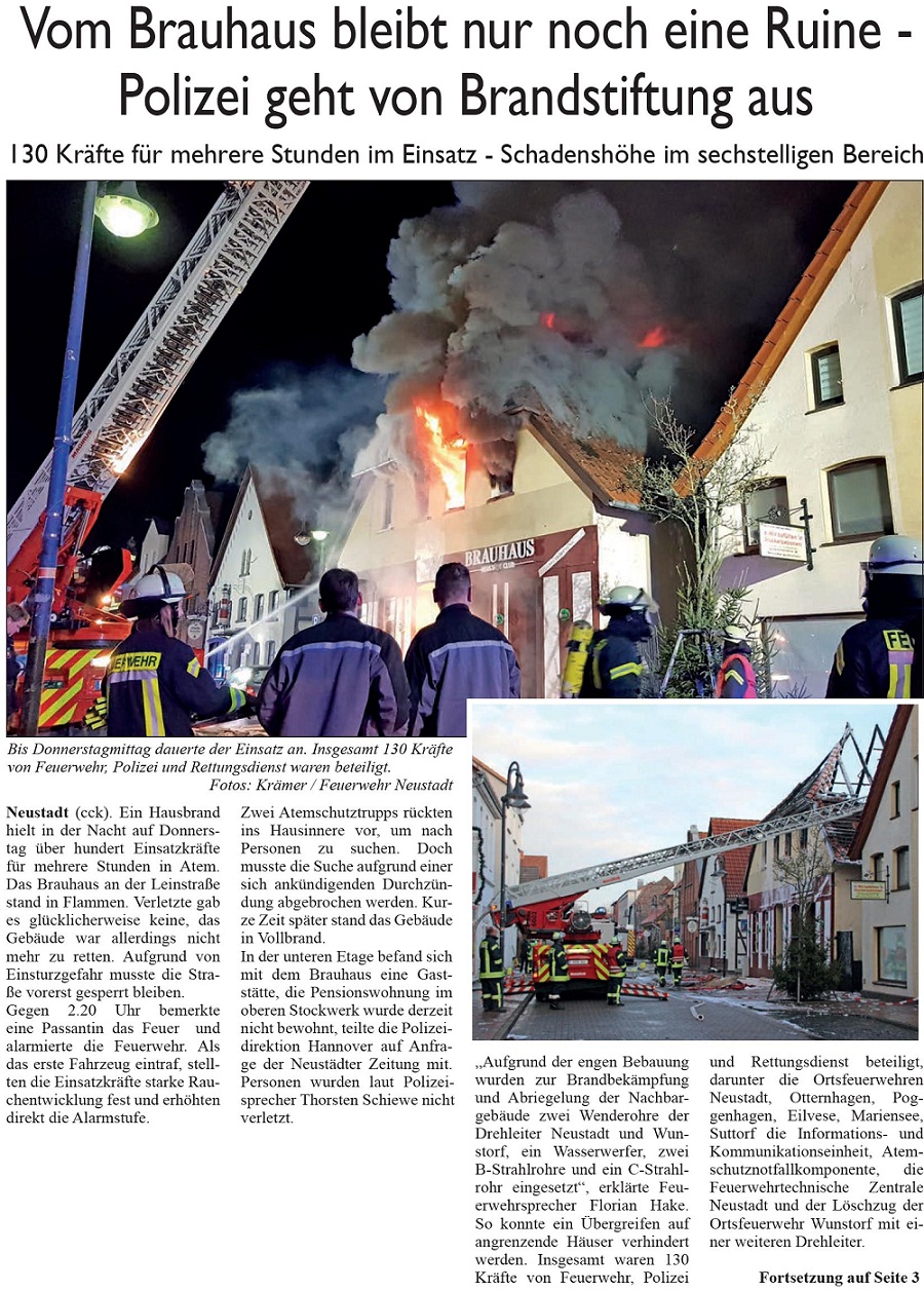 Vom Brauhaus bleibt nur noch eine Ruine (Bilder und Text)