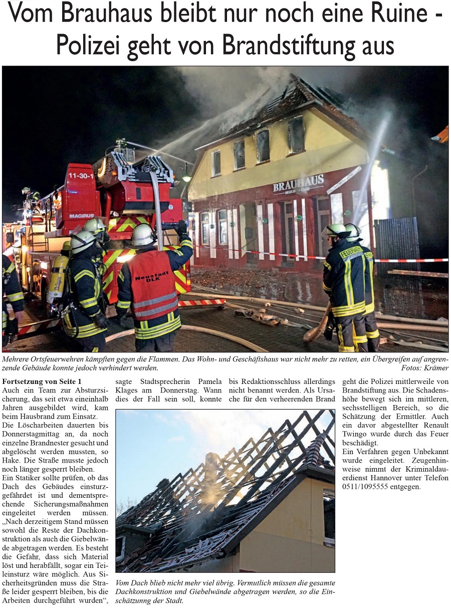 Vom Brauhaus bleibt nur noch eine Ruine (Bilder und Text)