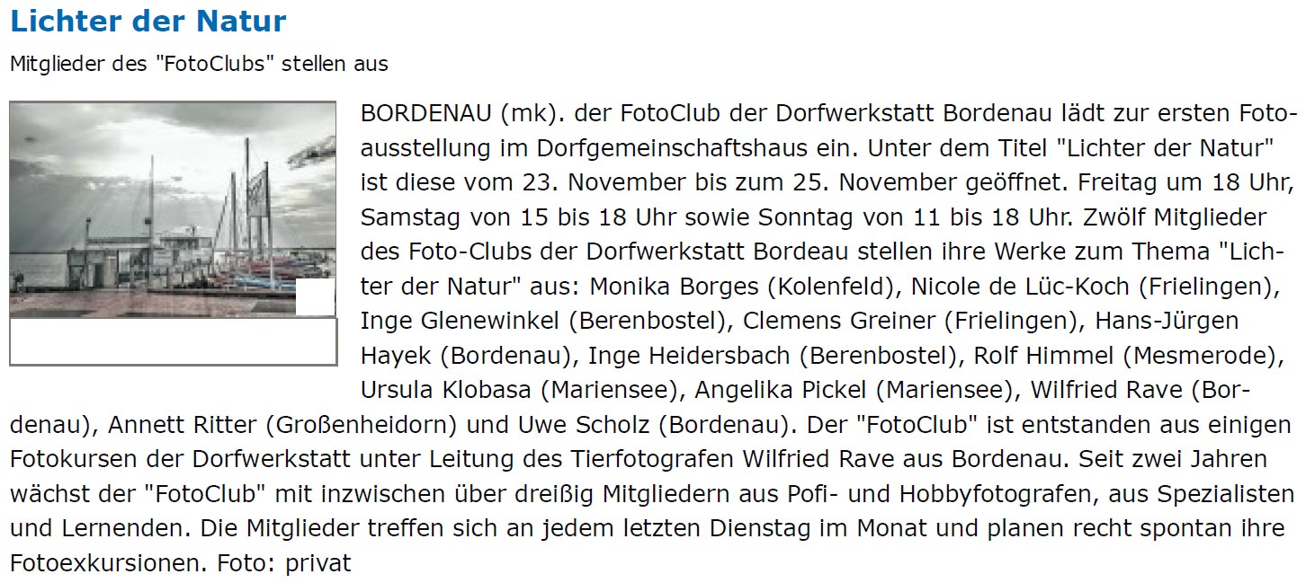 Lichter der Natur (Text und Bild)